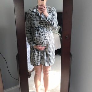Motherhood Maternity black & white button up dress